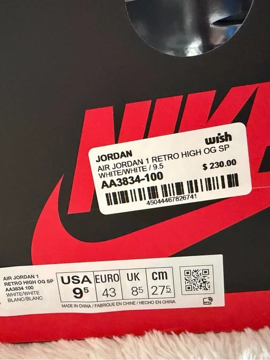 Off-White Air Jordan 1 High - White/Light Blue/Beige with Orange Zip Tie - Picture 5 of 8